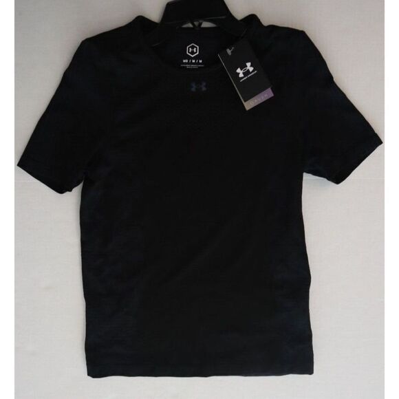 Under Armour 1365716 002 Women's Sz M Black RUSH Seamless Short Sleeve Shirt $60 - Picture 1 of 10